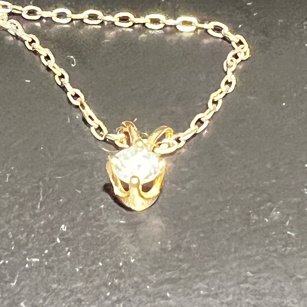Elegant Vintage Gold Natural Diamond Pendant 0.25-0.3 Ct - Picture 5 of 15